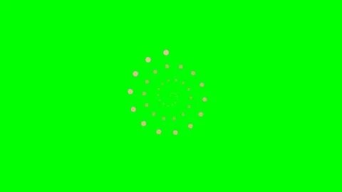 A vibrant spiral pattern of light dots centered on a solid green background Stock Footage 340266208