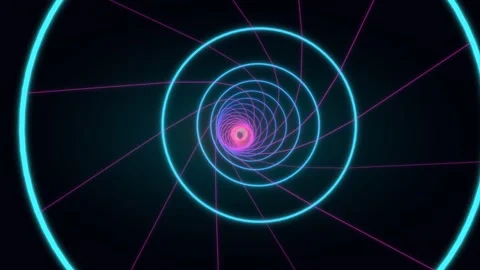 Vibrant spiral pattern with neon colors creating a dynamic motion Stock Footage 337301318