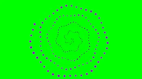 A vibrant spiral pattern of purple dots arranged against a bright green bac.. Stock Footage 340265042