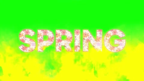 Vibrant spring text animation with floral pattern Stock Footage 338176953