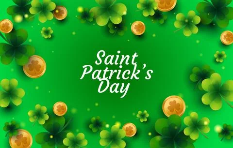 A vibrant st patrick's day background with clovers Stock Illustration