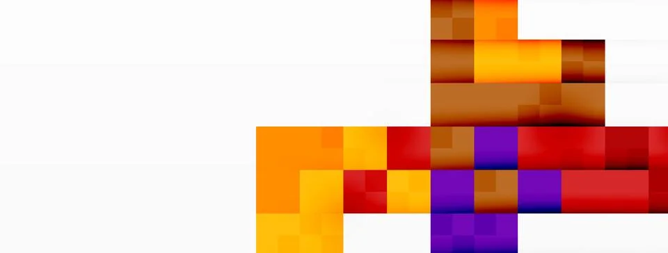 Vibrant stack of colors in rectangular blocks on white background Stock Illustration
