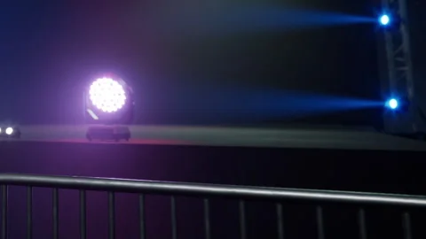Vibrant Stage Lights Set the Mood for an Exciting Performance Stock Footage 344539492