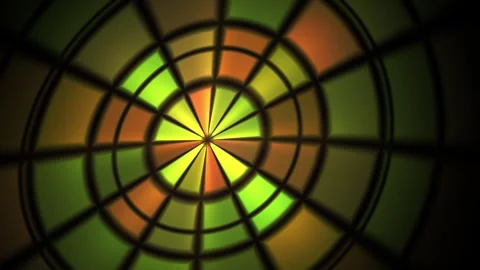 Vibrant stained glass window with circular pattern. Stock Footage 335542603