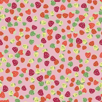 Vibrant strawberries seamless vector pattern Stock Illustration