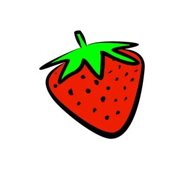 Vibrant Strawberry, A Simple, Hand-Drawn Illustration Stock Illustration