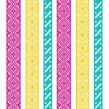 A vibrant striped pattern border with a variety of colors Stock Illustration