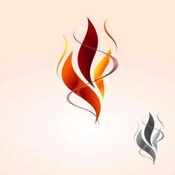 Vibrant stylized flame logo design featuring elegant flowing for passion an.. Stock Illustration