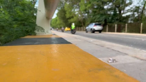 Vibrant suburban transit with capturing the rhythmic passage of various vehicles Stock Footage 326190389