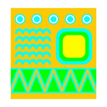 Vibrant summer background with retro geometric shapes. Abstract tropical neon po Stock Illustration