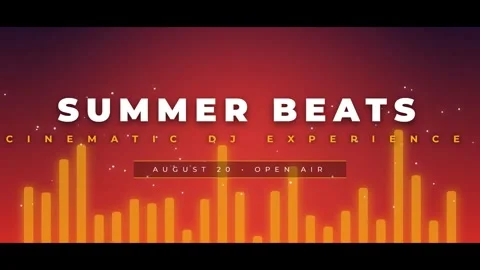Vibrant 'Summer Beats' Typography Title Card for Music Festival &amp; Party Promo Stock Footage 337578000