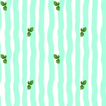 Vibrant summer fruit pattern with leafy accents on a seamless light backgroun Stock Illustration