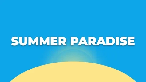 Vibrant summer paradise concept background with bright sun and sky Stock Footage 337502969