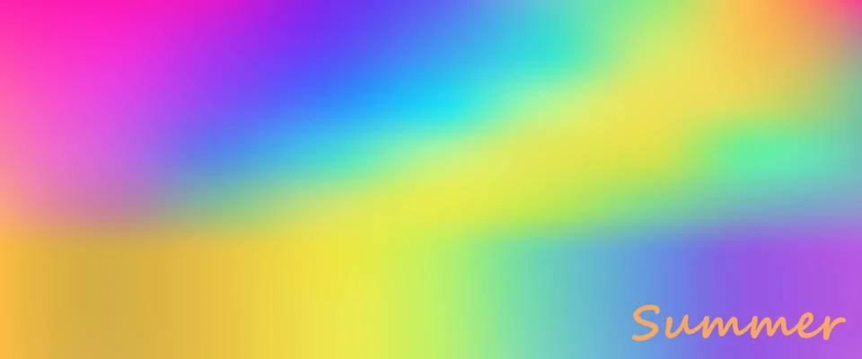 Vibrant summer rainbow mesh gradient background with text summer for modern.. 스톡 일러스트