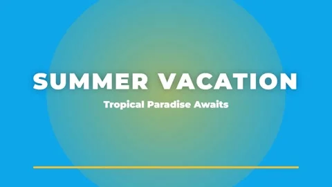 Vibrant Summer Vacation Banner Template on Blue Background Stock Footage 336880081