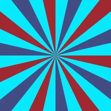 Vibrant Sunburst Background with Radial Rays in Cyan Blue Dark Purple and R.. Stock Illustration