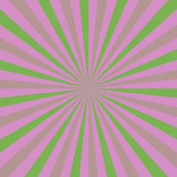 Vibrant Sunburst Pattern Background with Pink and Green Radial Rays Stock Illustration