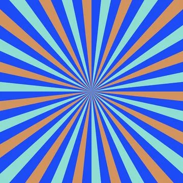 Vibrant Sunburst Radial Rays Abstract Background in Blue Teal and Orange fo.. Illustrazione stock