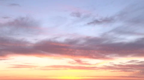 Vibrant Sunset Cloudscape Time Lapse Stock Footage 48143737