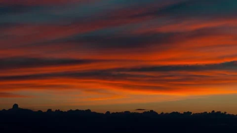 Vibrant sunset with dramatic color transitions in the sky Видео 282131659