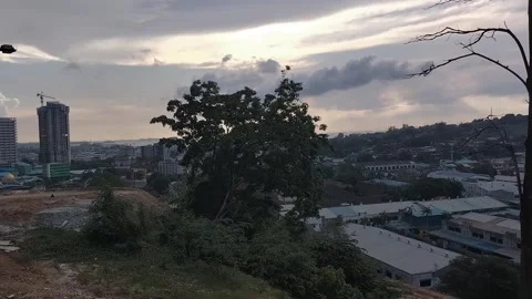 Vibrant sunset over cityscape Stock Footage 309735867