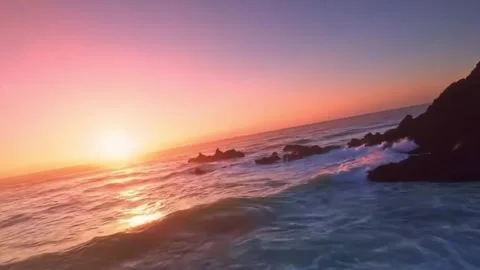 Vibrant sunset over the ocean 스톡 동영상 328979172