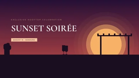 Vibrant sunset over silhouette landscape with dramatic colored gradient sky Stock Footage 337577529