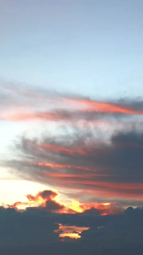 Vibrant Sunset Sky with Clouds Stock Footage 311427573