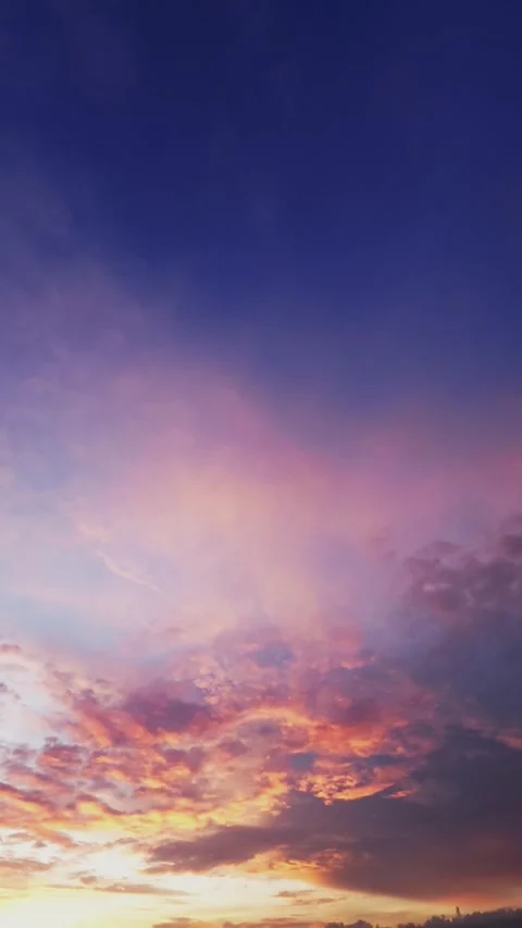 Vibrant Sunset Sky with Colorful Clouds Stock Footage 311620563