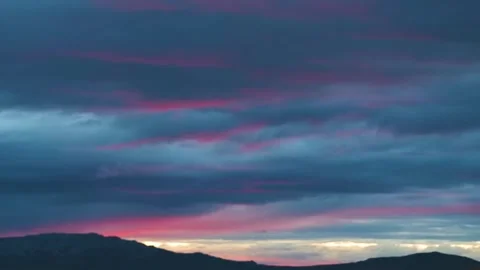 Vibrant Sunset Sky Time-lapse Over Southern Urals Mountains, Russia Stock Footage 325359078