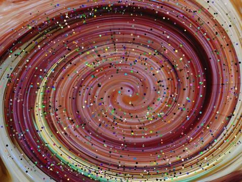 A vibrant swirl pattern composed of concentric rings in shades of red, pink.. イラスト素材
