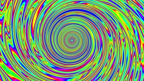 Vibrant Swirling Color Spiral Pattern with Neon Hues and Dynamic Effect Stock Footage 337956125