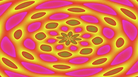 Vibrant swirling patterns bloom around a central flower Stock Footage 328912814