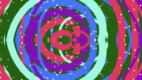 Vibrant Swirling Patterns with Colored Rings. Stock Footage 330132234