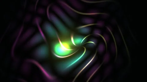 Vibrant swirling patterns with neon lights on dark background. Stock Footage 336710631