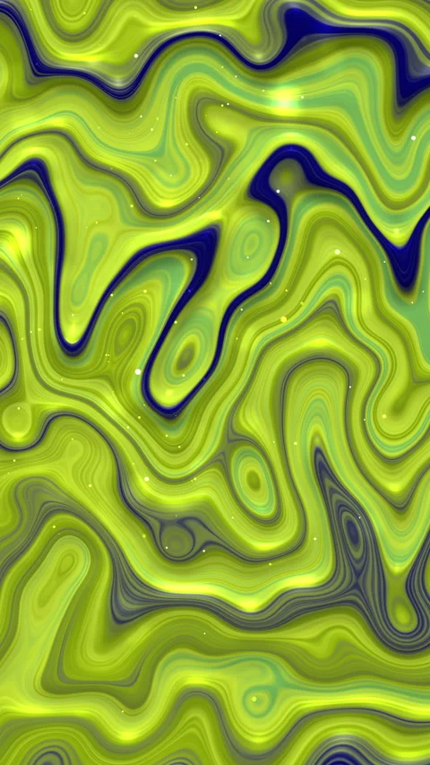 Vibrant swirls of lime and deep blue flow dynamically Stock Footage 332567780