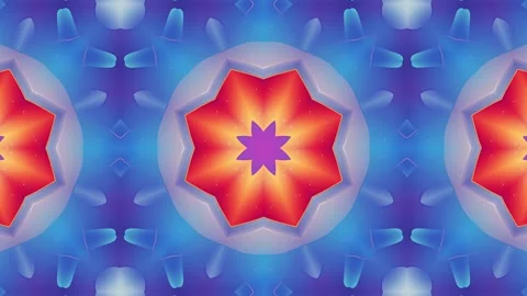 A vibrant, symmetrical abstract design featuring warm colors and fluid shapes 動画素材 292595320