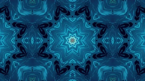 A vibrant, symmetrical digital pattern with colorful shapes and glowing ele.. Stock Footage 292595785