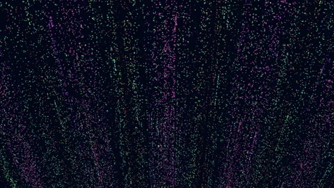 Vibrant symmetrical dot pattern on black background 動画素材 255988366