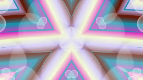 Vibrant Symmetrical Kaleidoscopic Abstract Background with Flowing Colorful.. Stock Footage 329085807