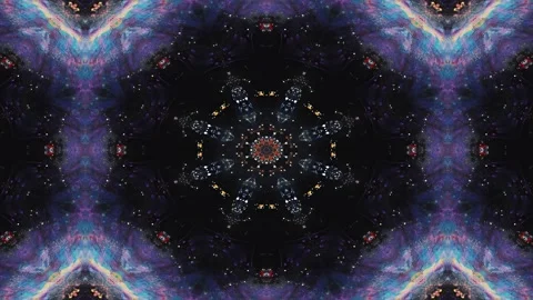 A vibrant, symmetrical kaleidoscopic pattern showcasing colorful bursts and.. 動画素材 292595367