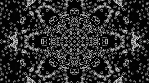 Vibrant symmetrical pattern of neon glowing lines. An ideal modern VJ loop Stock Footage 221765839