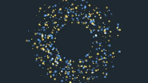 Vibrant symmetrical pattern purple and green dots on black background Stock-Footage 259285772