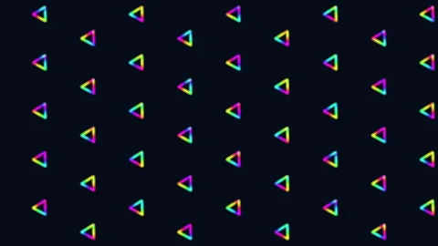 Vibrant symmetrical triangle pattern on black background Vídeos de archivo 292956046