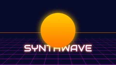 Vibrant Synthwave Sunset Gradient Neon Retro Music Video Background 스톡 동영상 336880110
