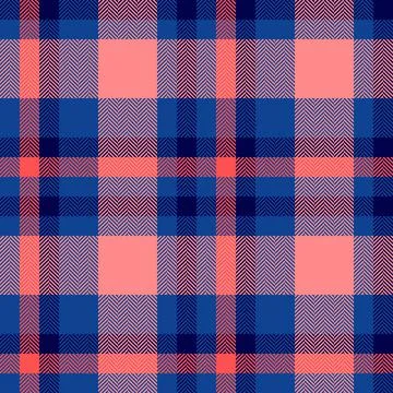 Vibrant tartan pattern. Classic check design, blue, navy  coral hues. Herring イラスト素材