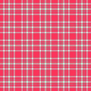 Vibrant tartan pattern featuring a pink backdrop with intersecting light blue Stock Illustration