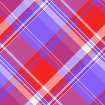 Vibrant tartan pattern with interlacing red, violet, and white stripes. Perfe Stockillustratie