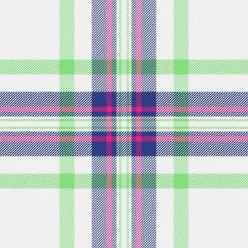 Vibrant tartan pattern with interlacing stripes of green, pink, and navy blue Stock Illustration