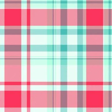 Vibrant tartan pattern with pink, teal,  white. Perfect for backgrounds, text 스톡 일러스트